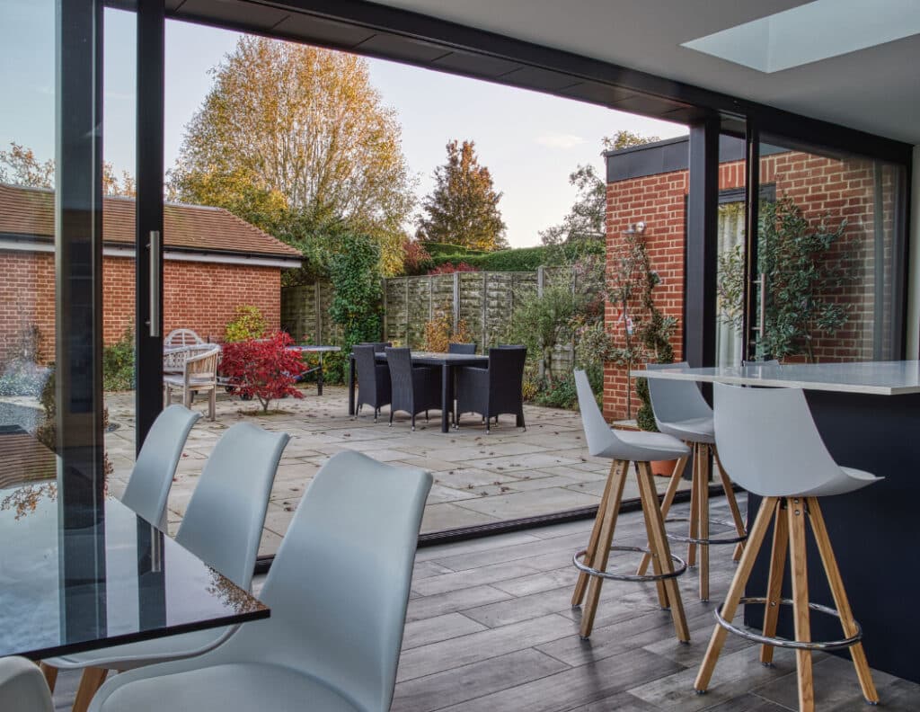 Cheshire red-brick home with zinc clad extension
