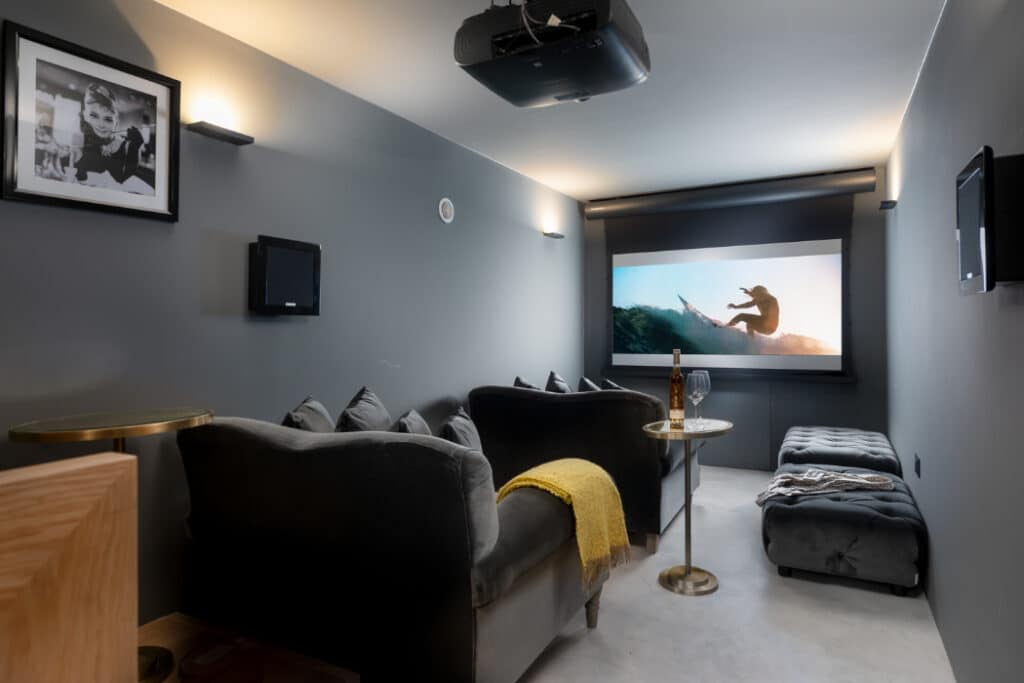 At ground floor level a new cinema room has been created, ideal for rainy day entertainment