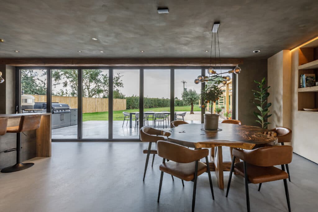 SUNFLEX SF75eco bifold doors in the kitchen of the Lincolnshire Grand Designs project