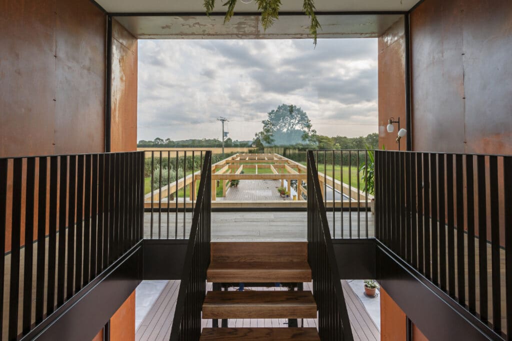 Internal shot of the large picture window on the Lincolnshire Grand Designs project